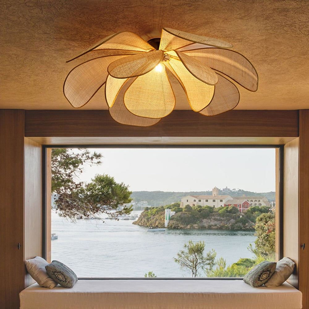 Vintage Rattan Kitchen Island Pendant Lights