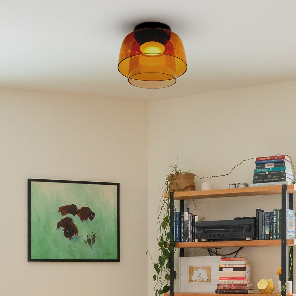 Medieval Simple Multi-Layer Glass Ceiling Light