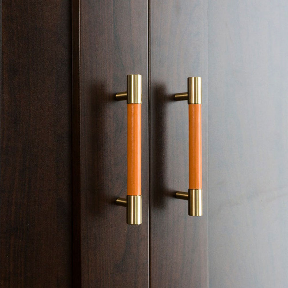 Colorful Leather Bar Cabinet Handles