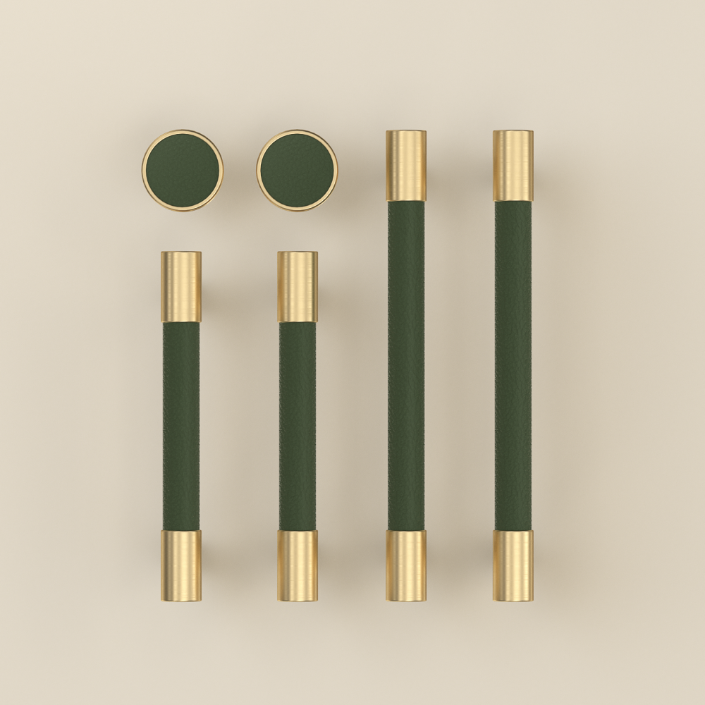 Colorful Leather Bar Cabinet Handles
