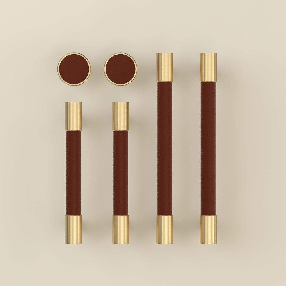 Colorful Leather Bar Cabinet Handles