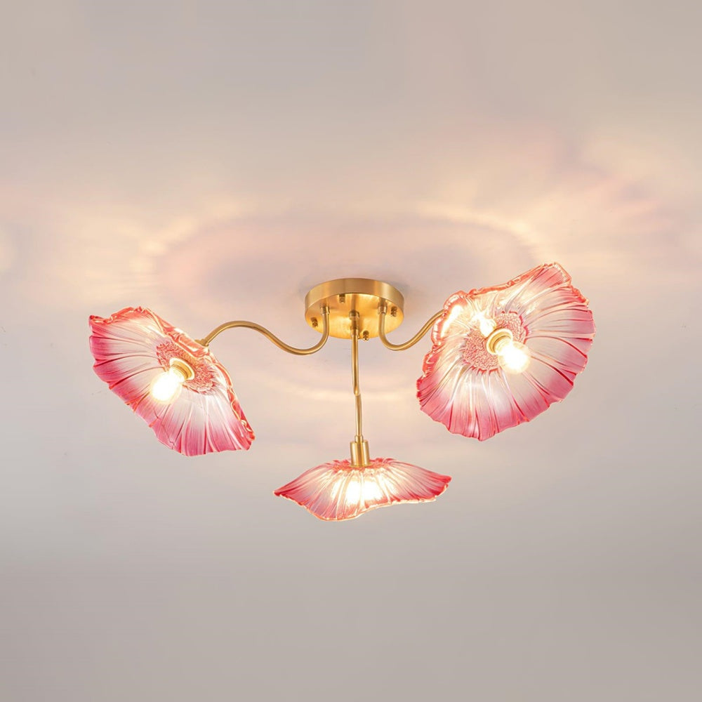 Vintage Lotus Leaf Glass Ceiling Light -Homdiy
