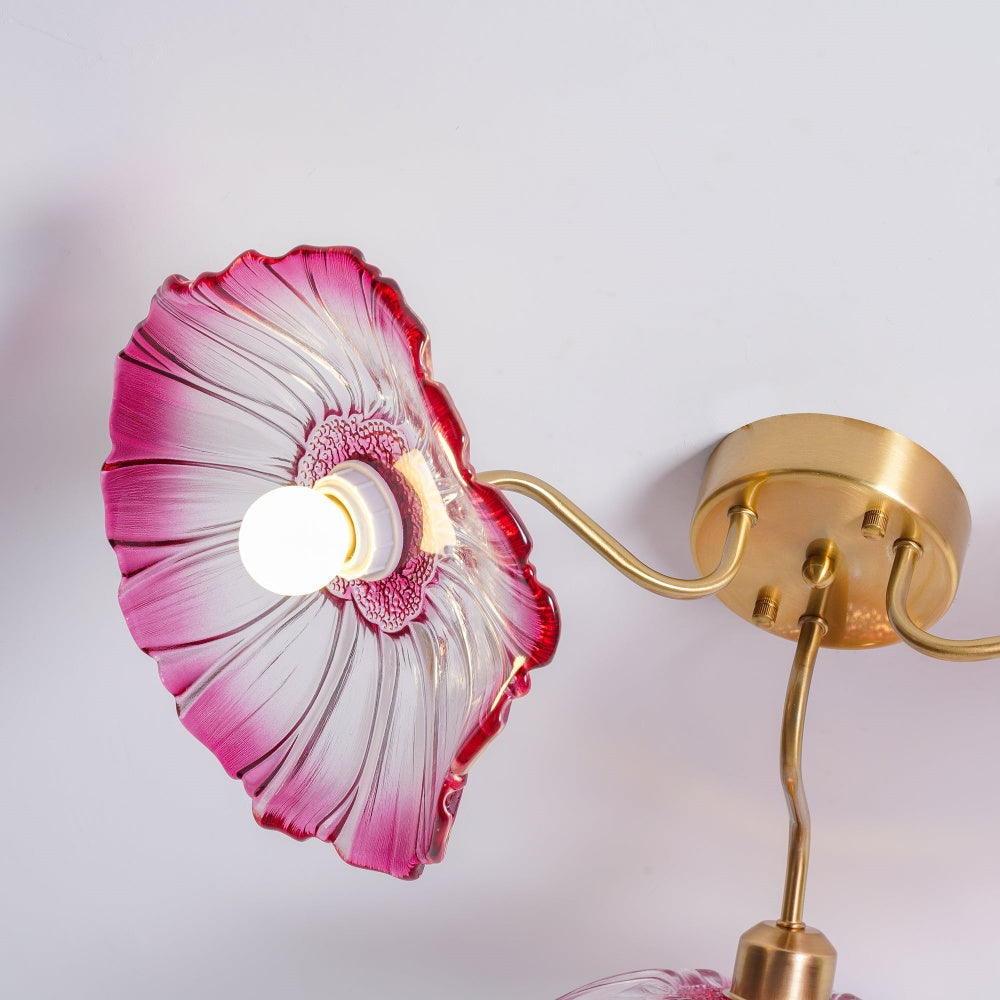 Vintage Lotus Leaf Glass Ceiling Light -Homdiy