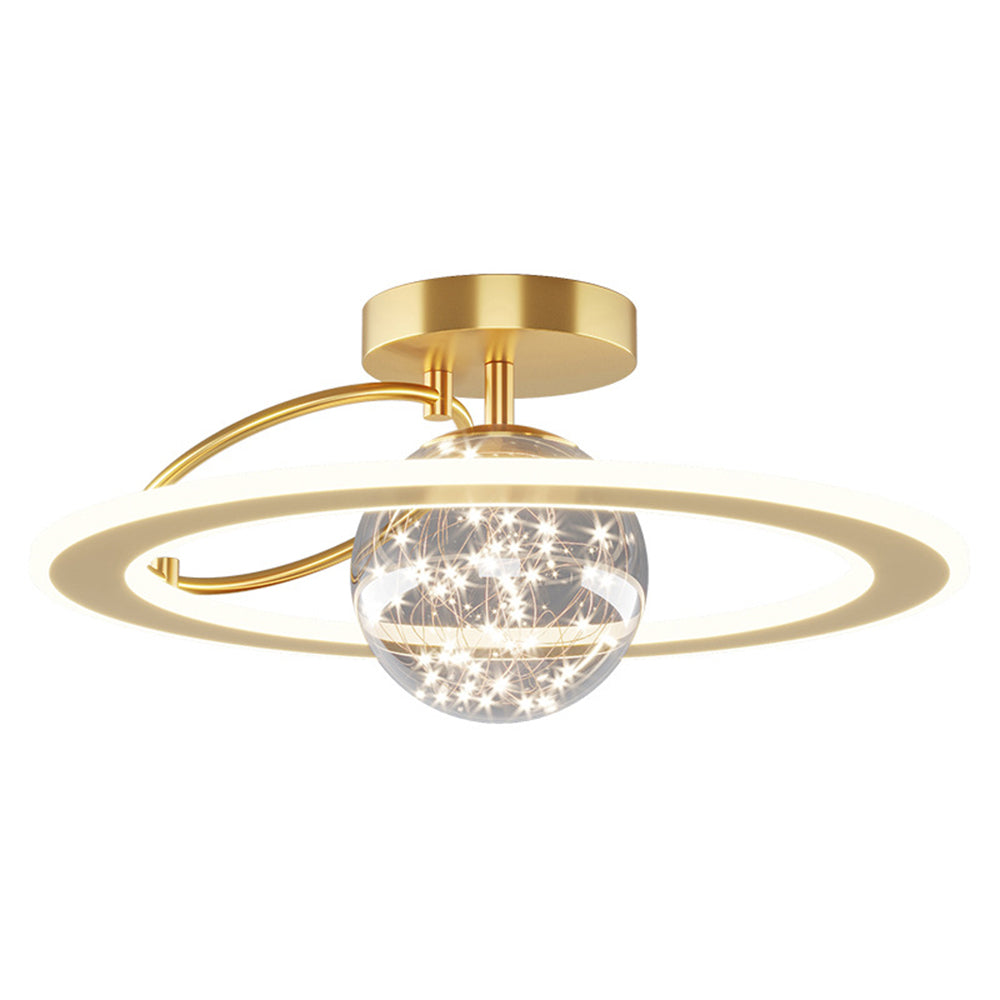 Luxury Golden Starry Glass Ceiling Lamp