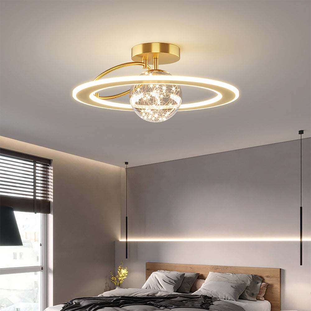 Luxury Golden Starry Glass Ceiling Lamp