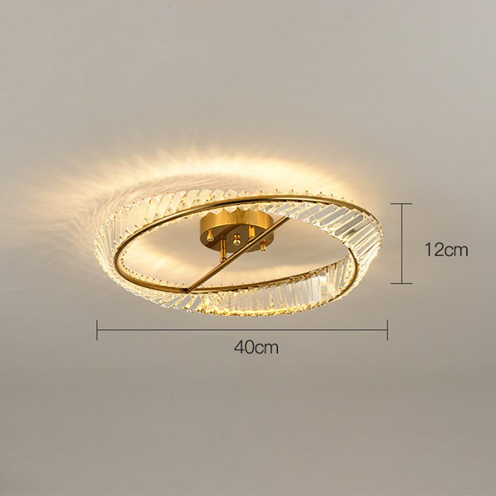 Modern Round Crystal Ceiling Lamp For Master Bedroom