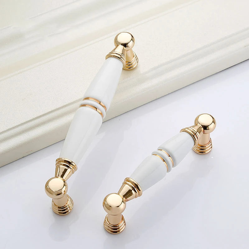 Polished Gold Ceramic Bow Handles