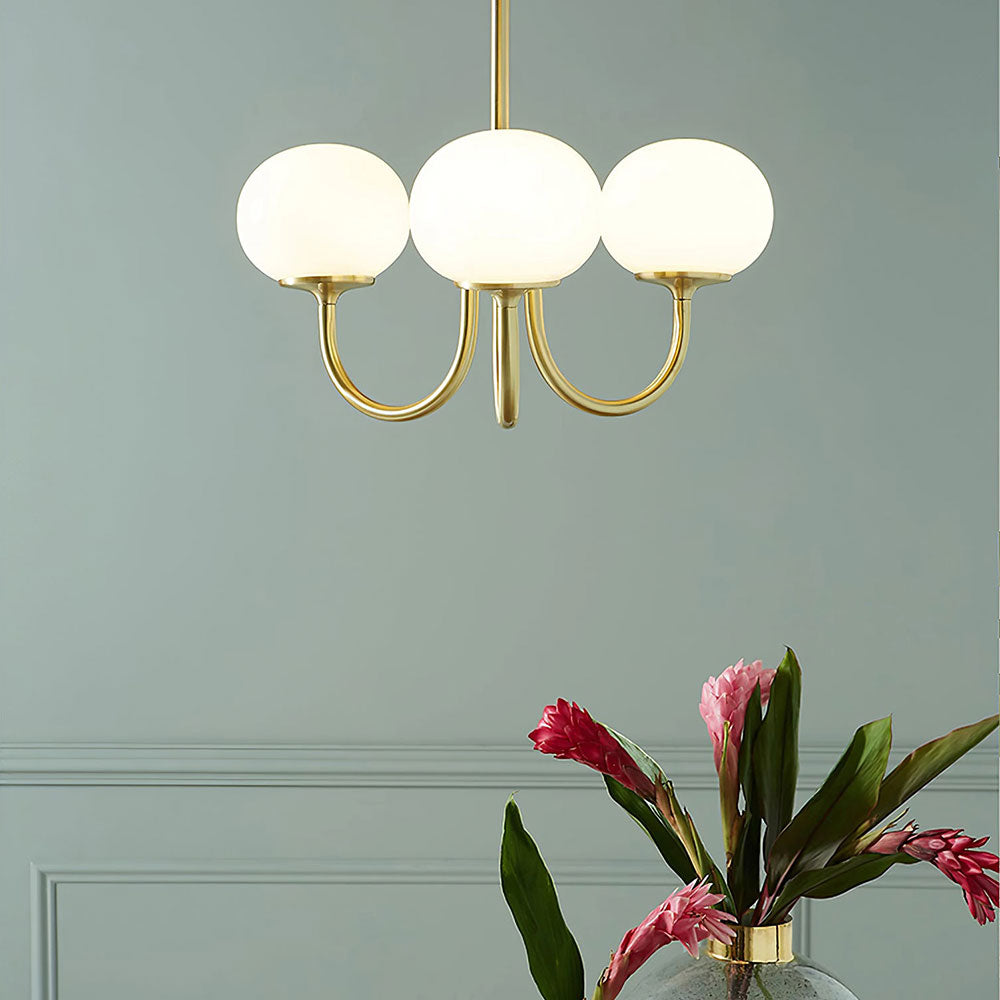 Bubble Pink Glass Marshmallow Chandelier -Homdiy