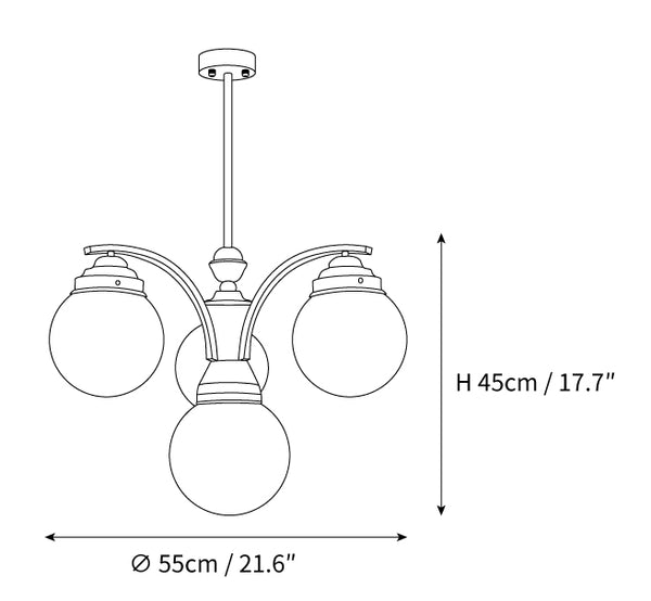Retro Bubble Round Glass Glove Chandelier