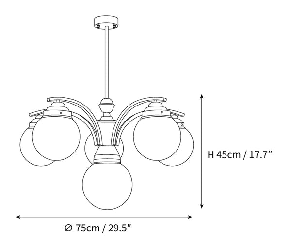 Retro Bubble Round Glass Glove Chandelier