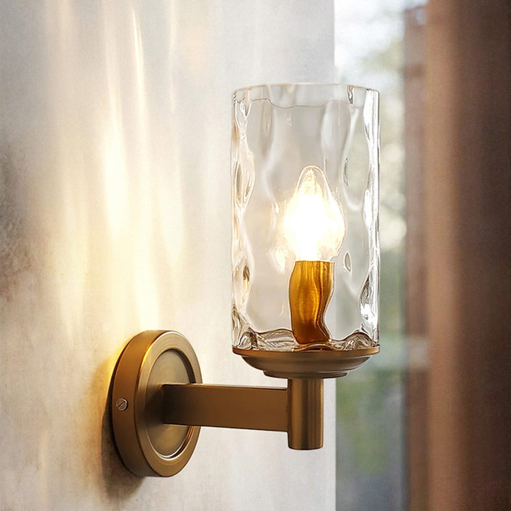 Goldenwarm Vintage Iron Bedside Wall Lamp Industrial Glass Shade Wall Light