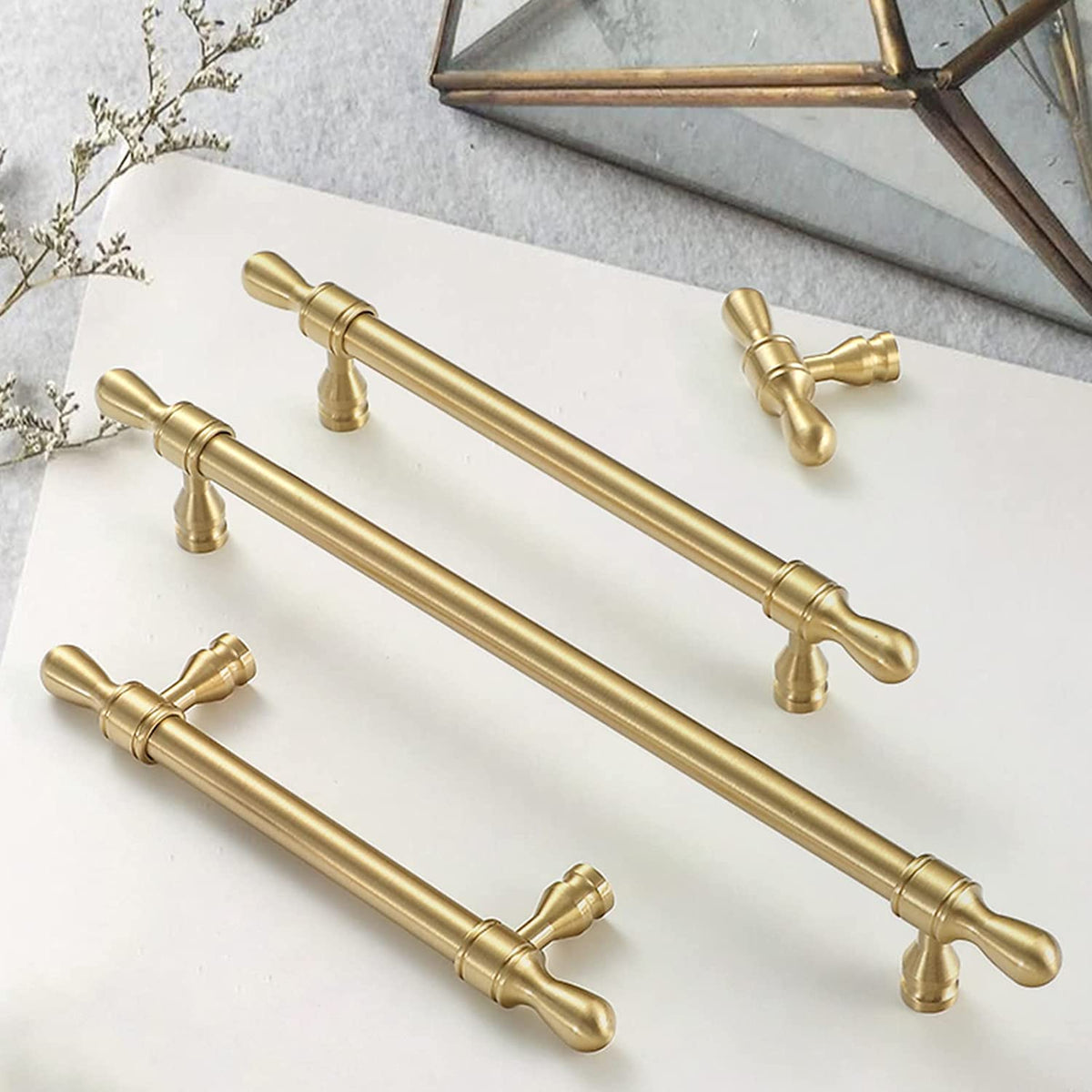 Brushed Brass Bar Pull Handles