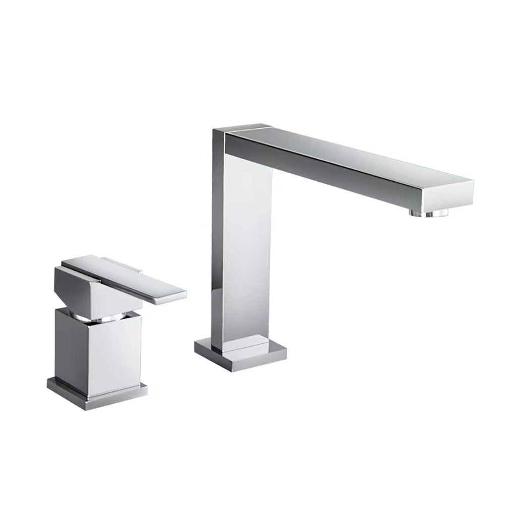 Simple 2 Holes Hot and Cold Basin Taps_Chrome