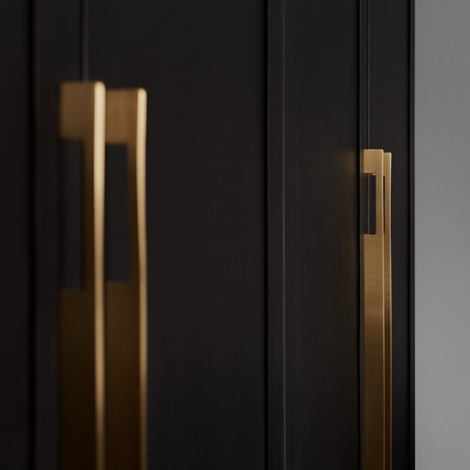 Solid Brass Modern Slimline Gold Unique Cabinet Pulls and Drawer Handles