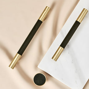 Luxury Leather Wrapped Cupboard Handles & Knobs