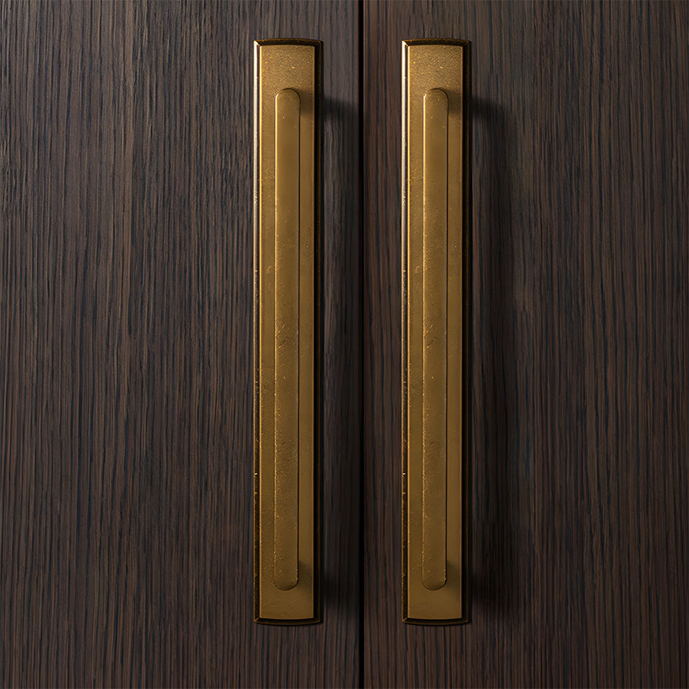 Modern Zinc Alloy Long Cabinet Pulls with Rectangle Backplate