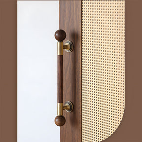 Medieval Brass Round Wooden Head Cabinet Handles