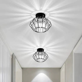 Luxurious Curved Iron Crystal Hallway Ceiling Light