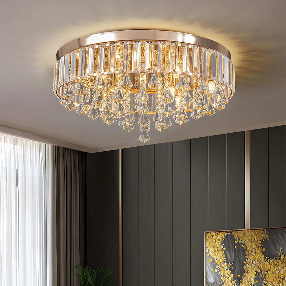 Modern Crystal Fixture Flush Mount Ceiling Lighting for Living Room