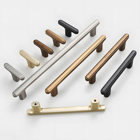 Modern Zinc Alloy T Bar Knobs & Grooved Bar Cabinet Pulls