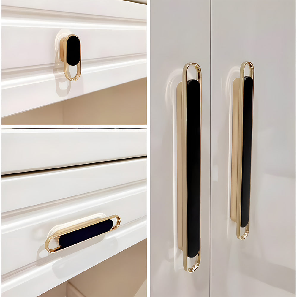 Two-color Zinc Alloy Modern Bedroom Cabinet Handles