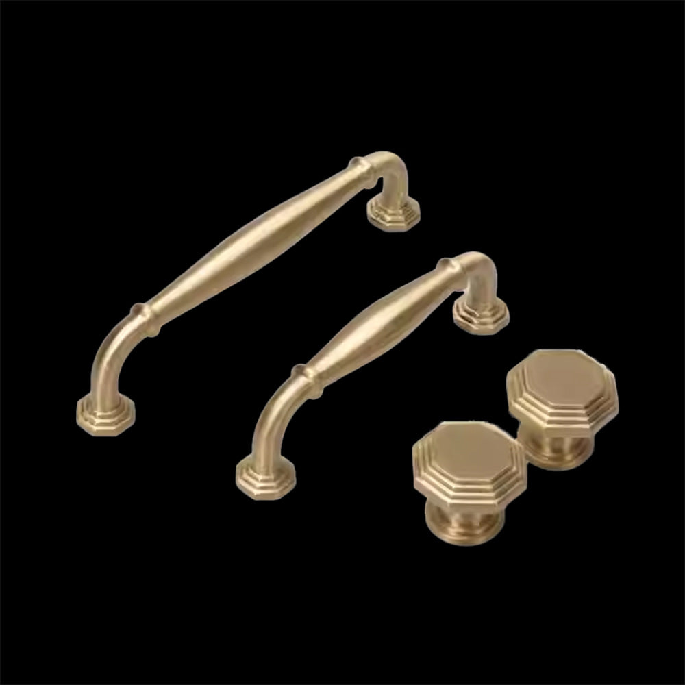 Contemporary Gold Brass Furniture Cabinet Handle And Knobs For Kitchen