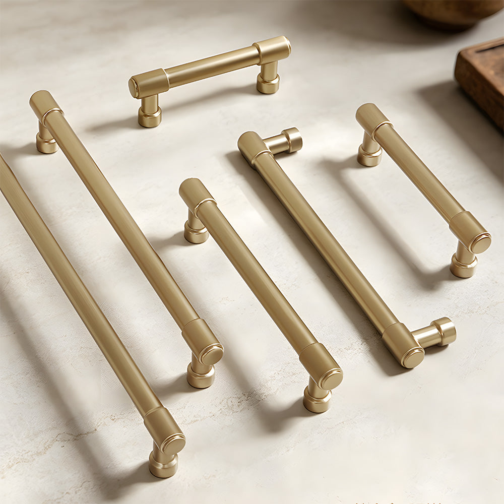 Modern Zinc Alloy Champagne Gold T Bar Cabinet Pulls