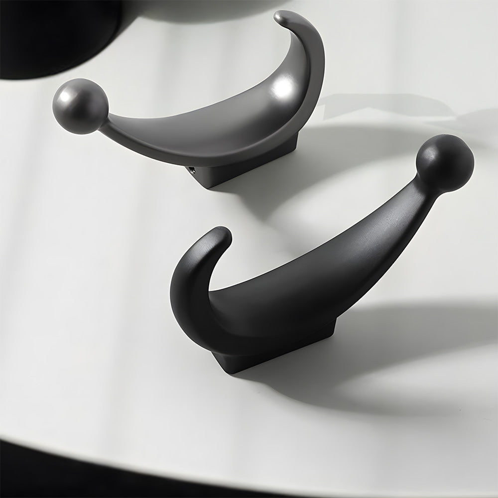 Modern Curved Zinc Alloy Wall Mounted Wall Hooks