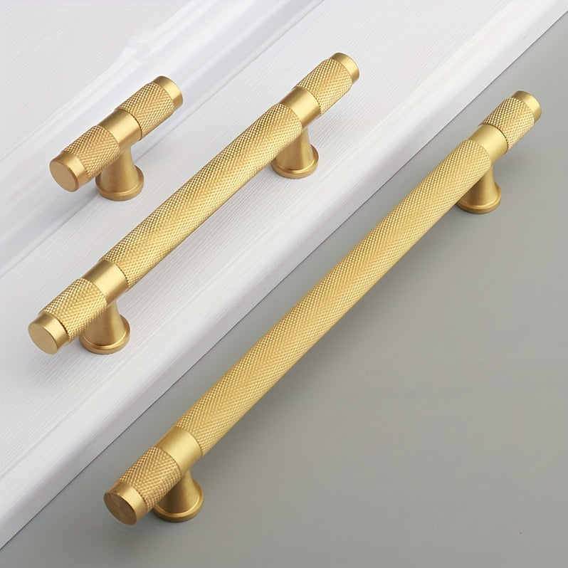 Solid Brass Knurled Cupboard Bar Handles