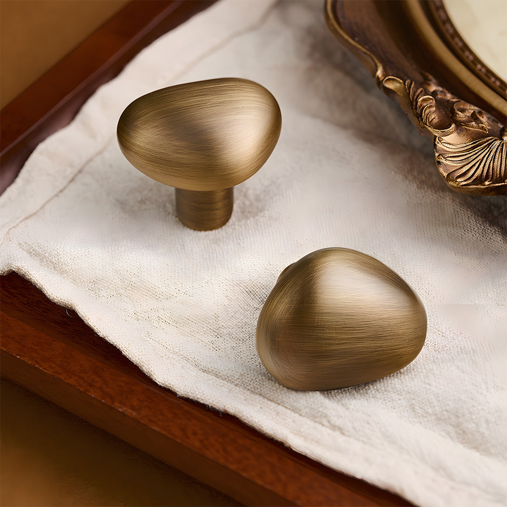 Organic Pebble Brushed Mushroom Cupboard Knobs