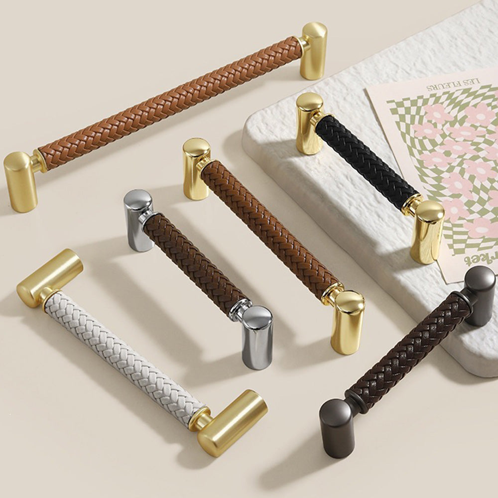 Woven Leather Cupboard Handles & Drawer Pulls
