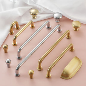 Nordic Luxury Brass Wardrobe Cabinet Drawer Handles