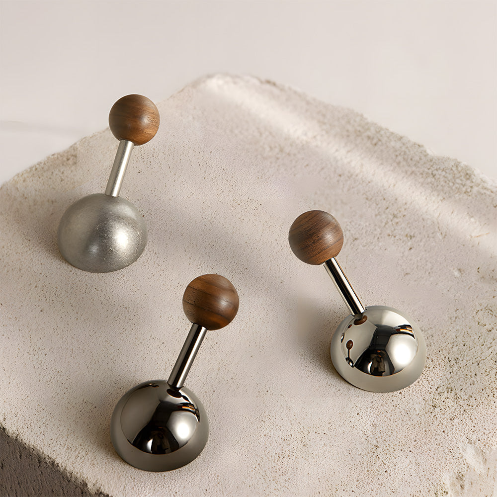 Walnut Cupboard Knobs & Wall Hooks