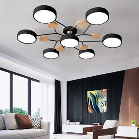 Modern Round Branch Type LED Semi-Recessed Ceiling Light