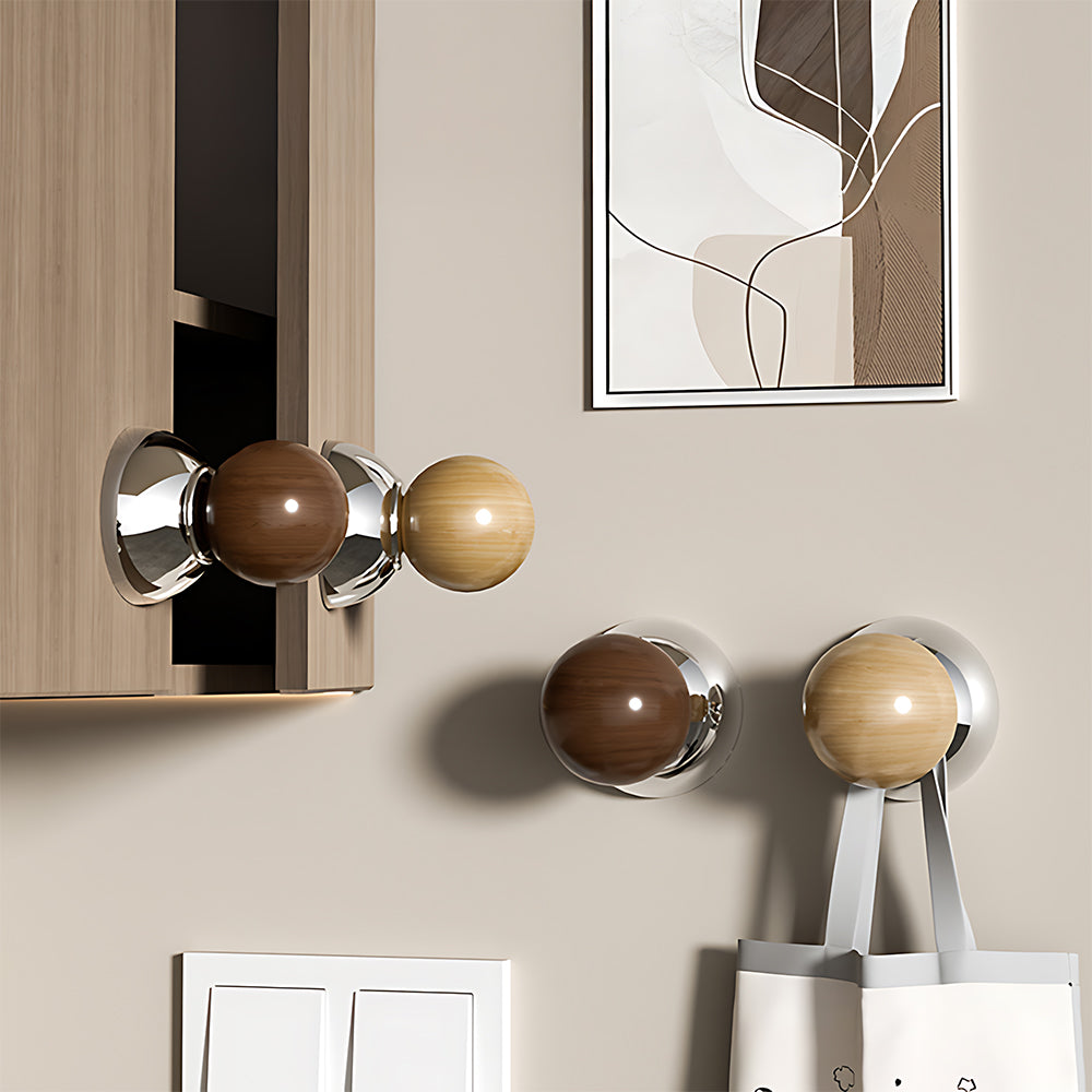 Solid Wood Suction Cup Cabinet Knob Door Hook