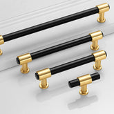 Zinc Alloy Black+Gold Drawer Door Cabinet Handles