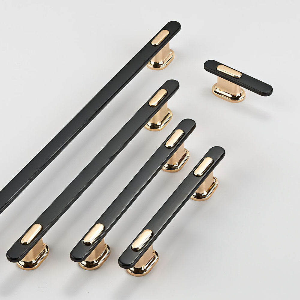 Modern Black Gold Kitchen Cabinet Drawer Pulls And Knobs