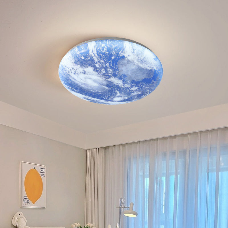 Art Deco Moon Round LED Ceiling Light For Living Room