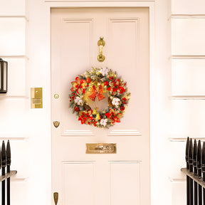 Stylish Christmas Wreath Ornament With LED Christmas Lightings And Bell Ball