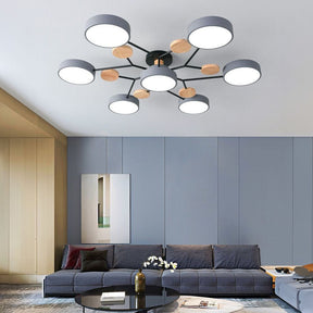 Modern Round Branch Type LED Semi-Recessed Ceiling Light