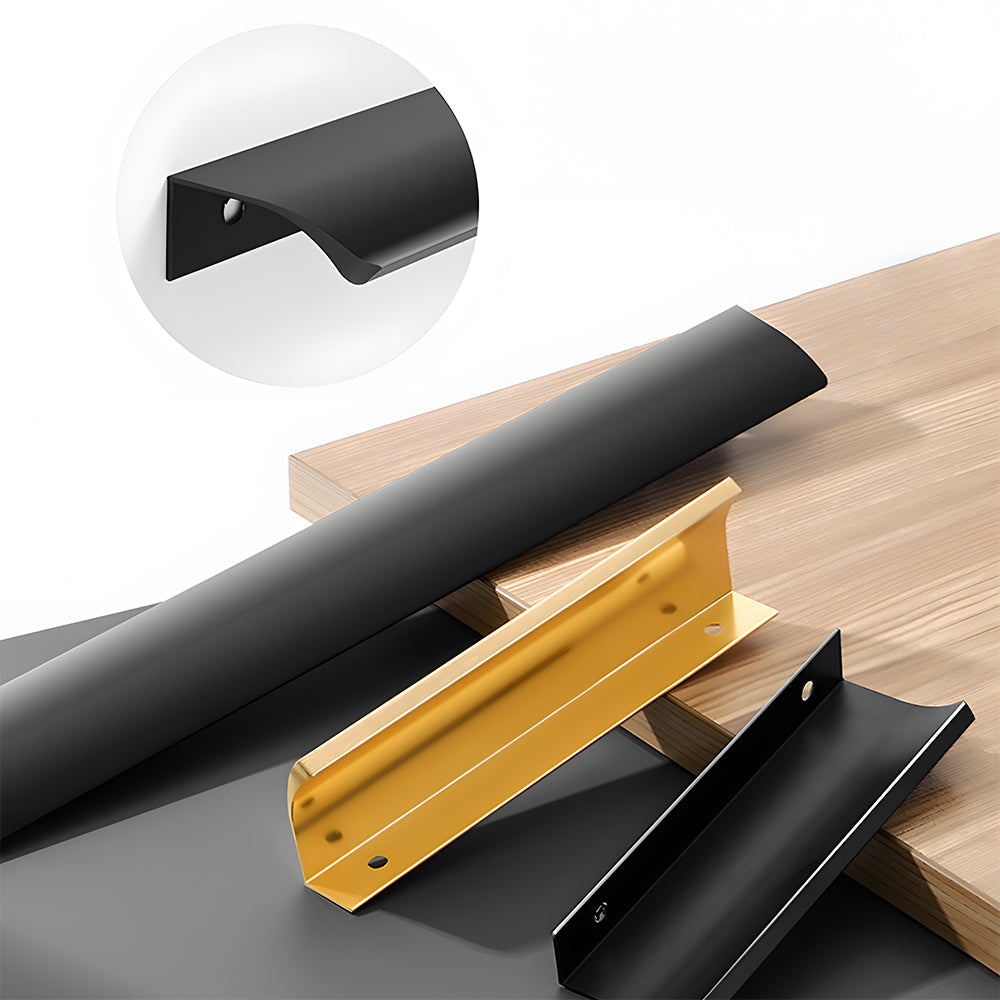 Aluminum Alloy Black Gold Invisible Edge Cabinet Handles