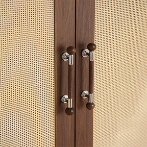 Medieval Brass Round Wooden Head Cabinet Handles