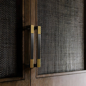 Square Textured Gold & Black Drawer Handles