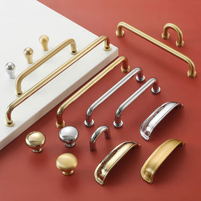 Nordic Luxury Brass Wardrobe Cabinet Drawer Handles