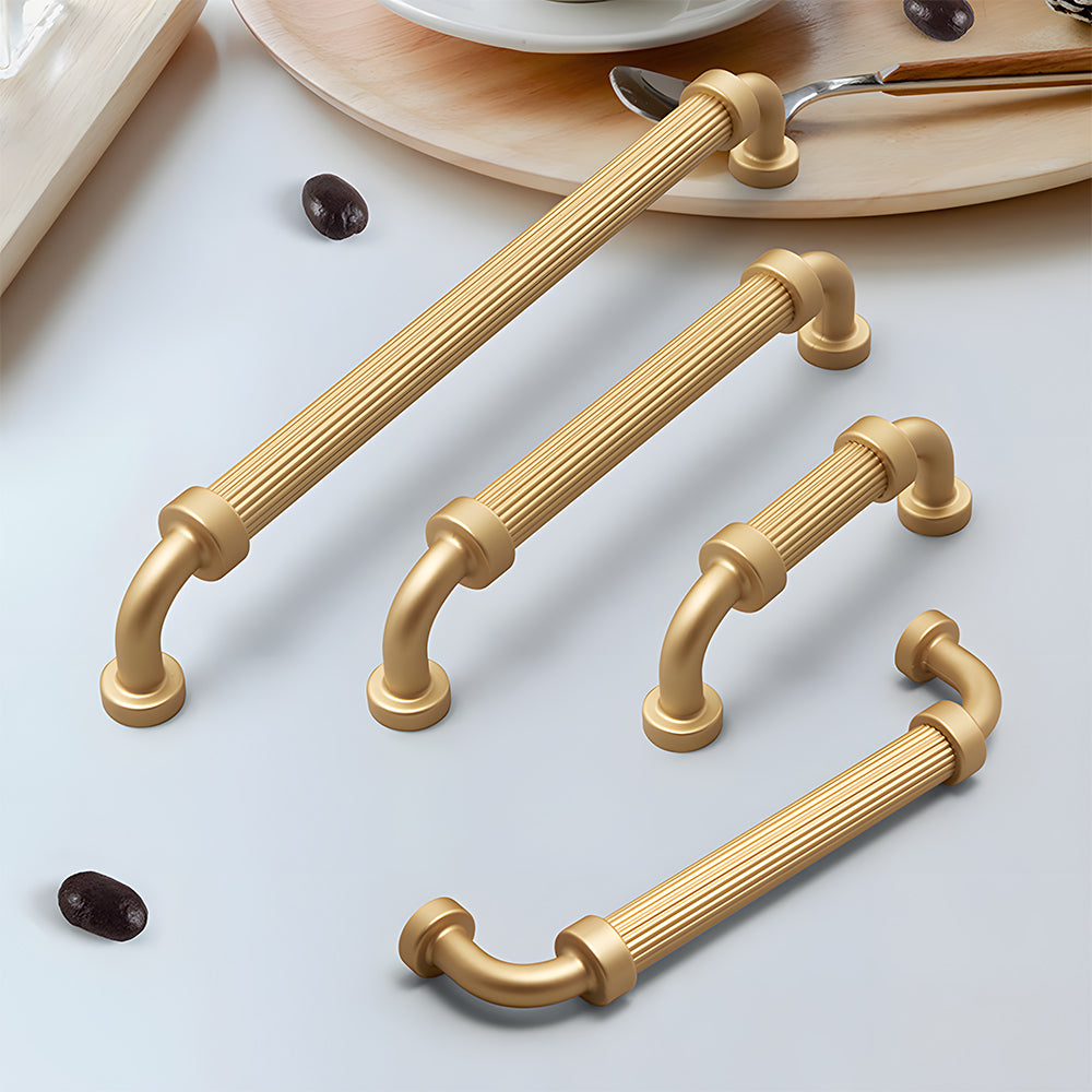 French Gold Kitchen Drawer wardrobe Cabinet Handles | Goldenwarm UK