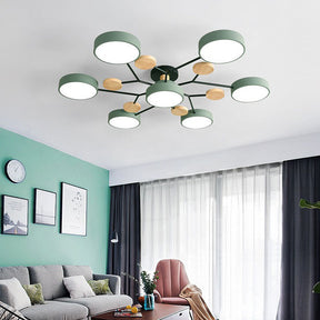 Modern Round Branch Type LED Semi-Recessed Ceiling Light