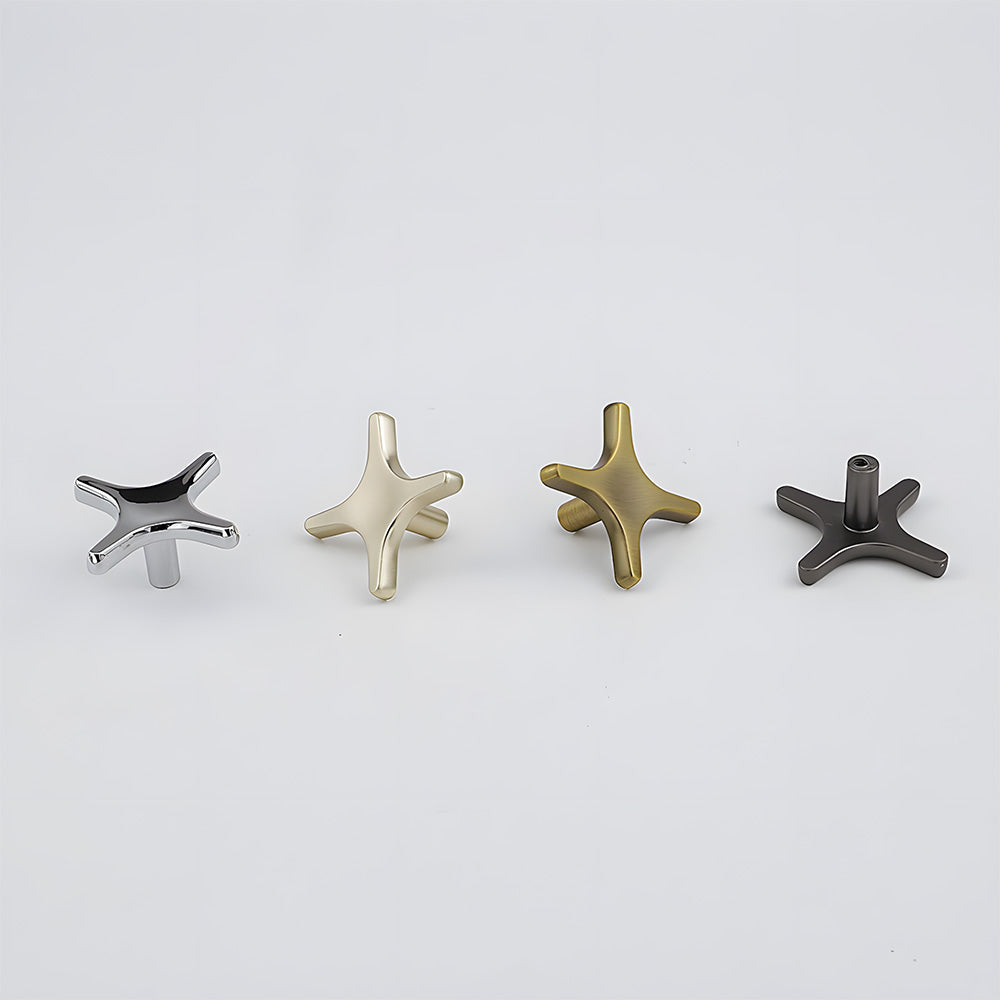 Modern Zinc Alloy Star Cross Cabinet Knobs