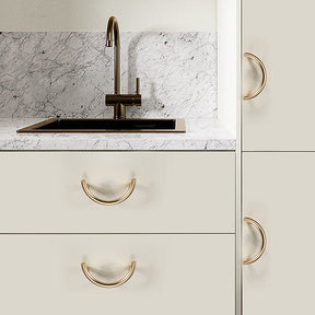 Golden Luxury Semi-Circular Cabinet Door Handles