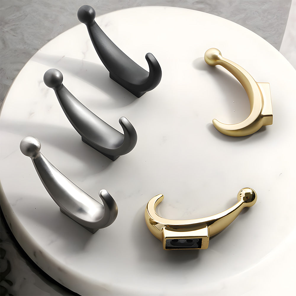 Modern Curved Zinc Alloy Wall Mounted Wall Hooks