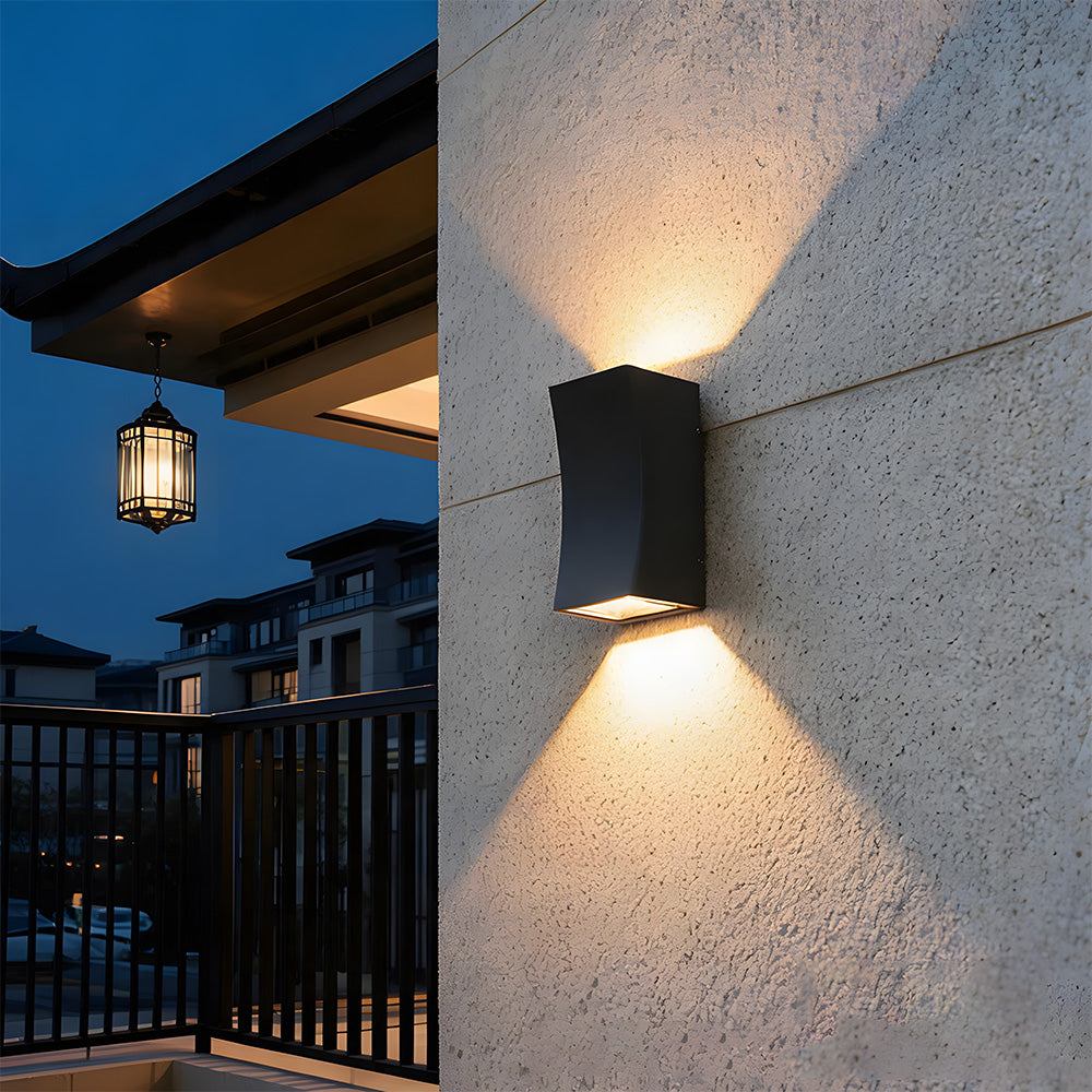 IP65 Curved & Square Up Down Exterior Sconce
